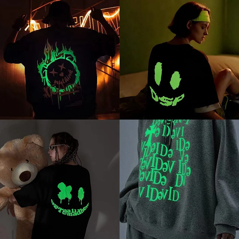 3d Warmte Overdracht Vinyl Vel Htv Lichtgevende Fluorescerende Pers Film Bundel Ijzer Op Vinyl Kleur Veranderen Voor Shirt Kleding