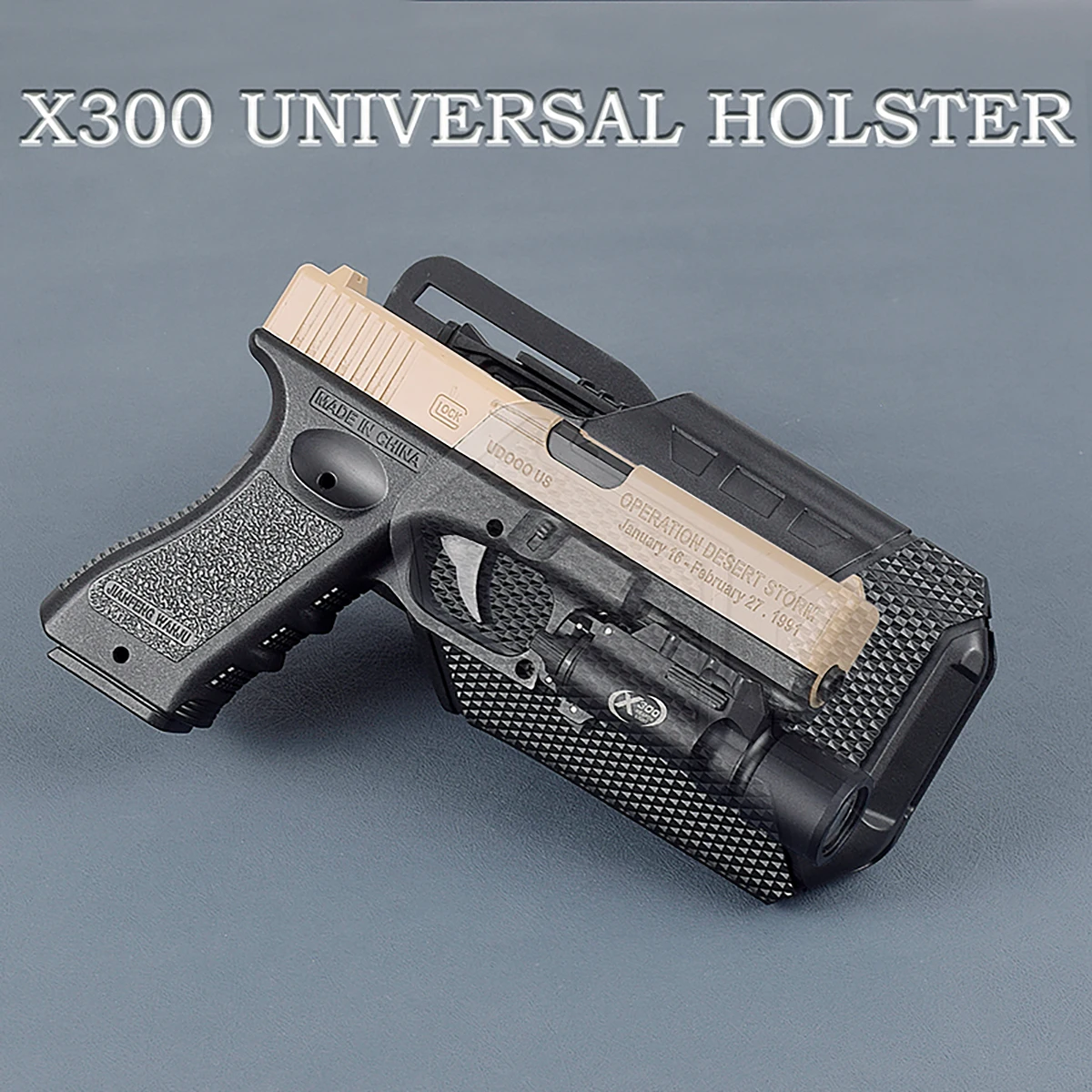 

Тактическая универсальная кобура для пистолета Glock17 19 SIG с фонариком Surefire X300, легкие кобуры QLS для страйкбола