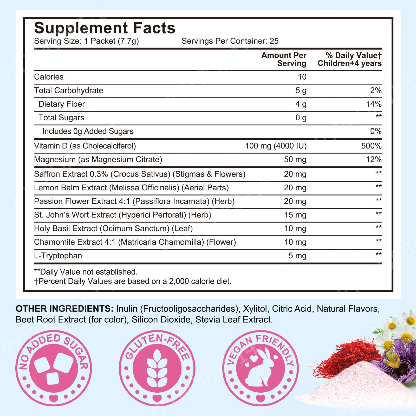 SOLOTREE Saffron Sweet Sticks Powder Sticks for Kids Helps Maintain Focus & Clarity Supports Calm & Positive Mood 25 Sticks