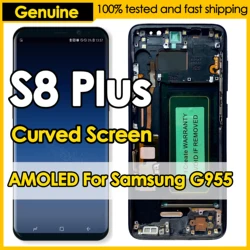 OEM quality AMOLED for SAMSUNG Galaxy S8 Plus Curved Screen Display G955 G955FD G955F Touch Digitizer Assembly Replacement LCD