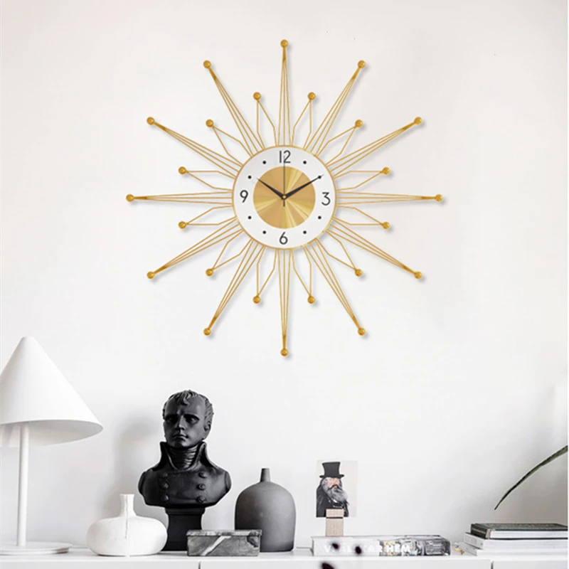 

50/60/70cm Modern Simple Light Luxury Silent Big Decorative Wall Clock Metal Home Living Room Restaurant Office Decorative Clock