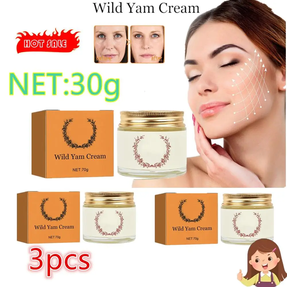 

3pcs Wild Yam Cream 2024 Formula For Women Moisturizing Hydrating And Removing Wrinkles Women's Health Balm