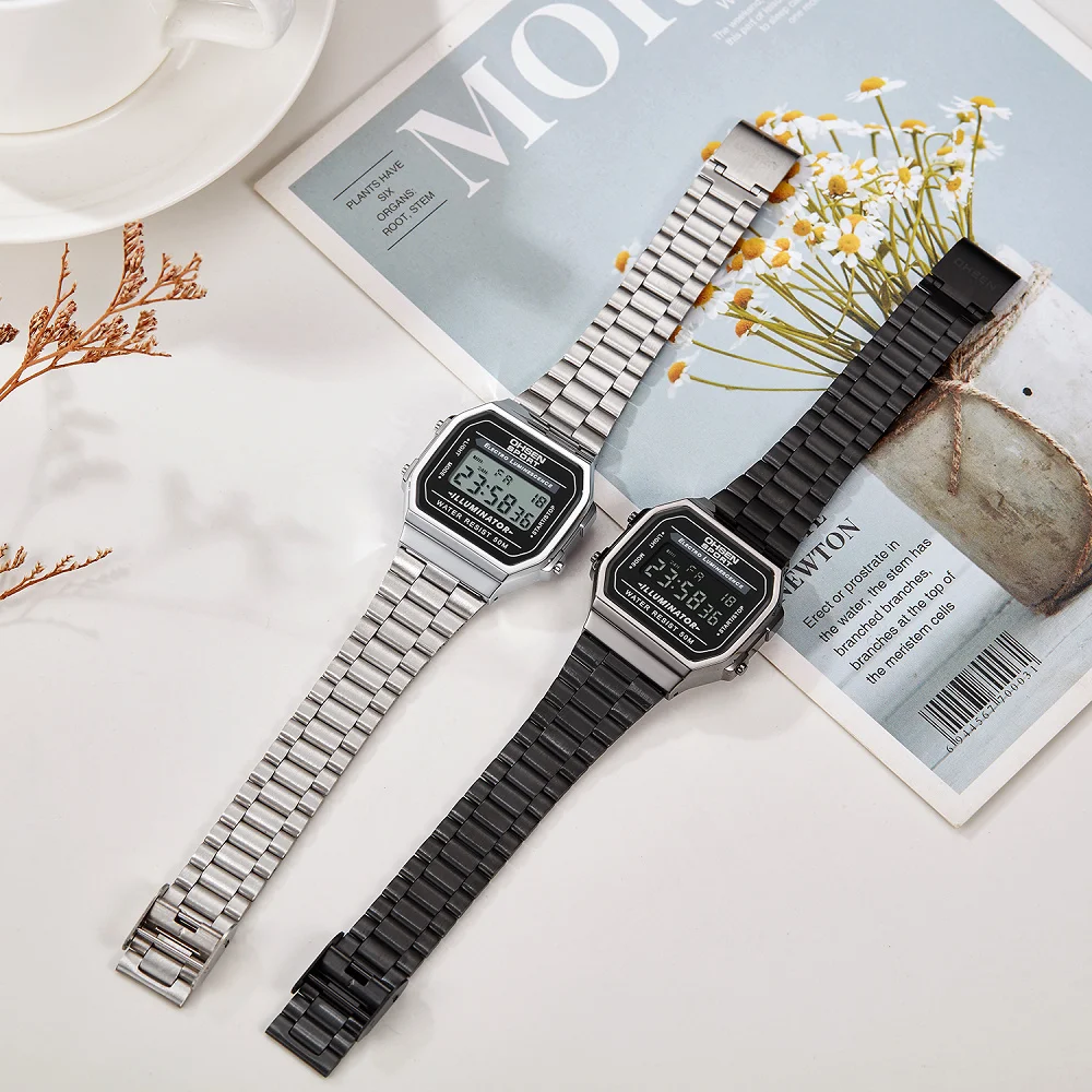 Women Digital Watch Fashion Waterproof Silver Elegant Ladies Watches Led Electronic Female Clocks relogios feminino Gift