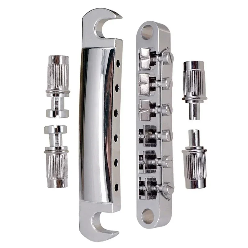 1 Set of 6 Strings Guitar Tune O Matic Bridge and Tailpiece with Posts for LP Electric Guitar Bass Guitar