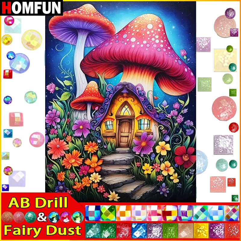 HOMFUN Fairy Dust AB Diamond Painting Full Square/Round Drill 5D DIY 