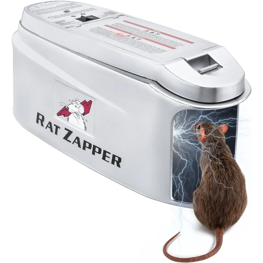 Rat - Trampas para ratones eléctricas para interiores para el hogar - Asesino de ratas seguro y eficaz - Trampa para ratones electrónica reutilizable