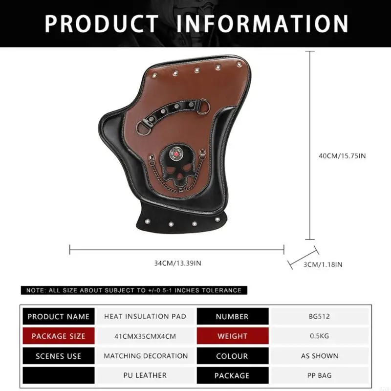 M76E Schädel-Stil Fahrrad-Seitenabdeckung, Akzent für die Verwendung von Motorrad-Heizkissen – Detail 6