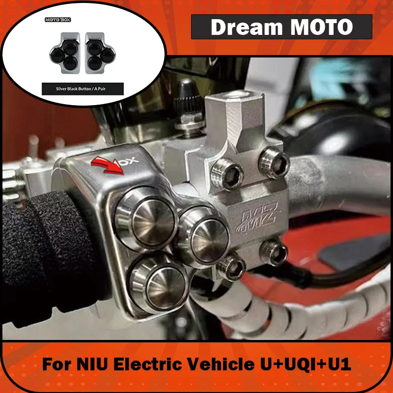 【Premium】For NIU Electric Vehicle U+UQI+U1 Modified Combination Switch Assembly Metal Button, Handlebar, Turn Signal Retro Acces