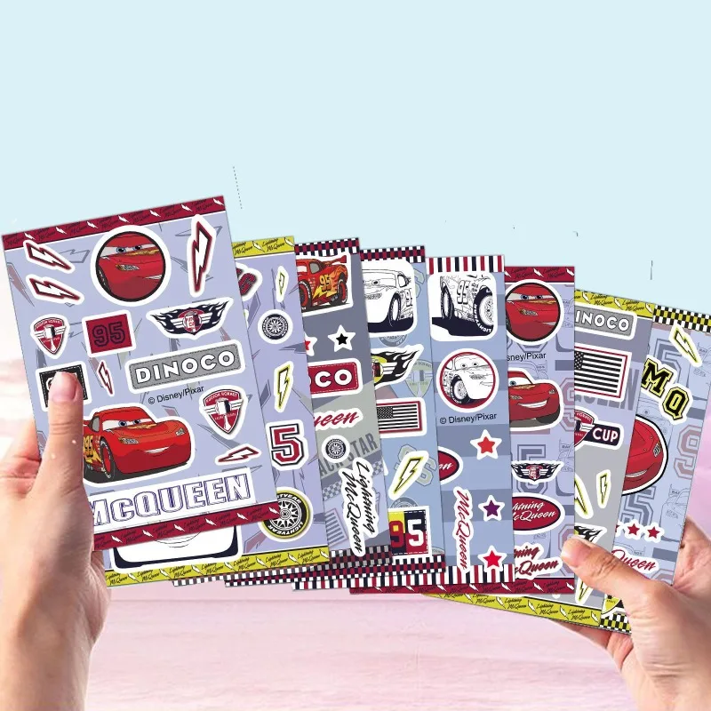 Disney Lightning McQueen periféricos de animé pegatinas decorativas de dibujos animados juguetes educativos para niños pegatinas de grafiti impermeables