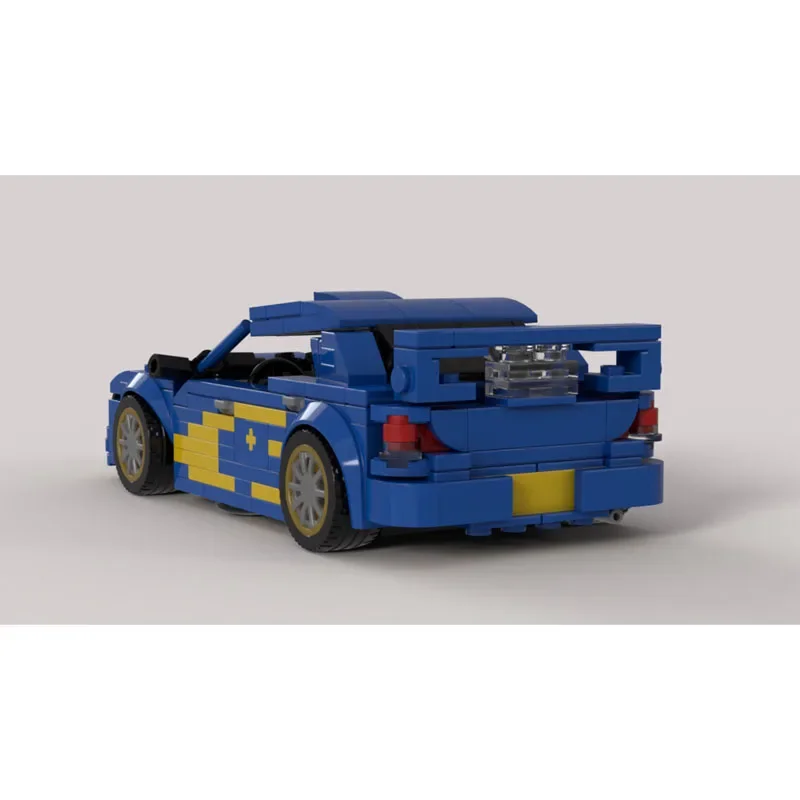 MOC-172998 Blauwe Klassieke Sportwagen Bouwsteenmodel • 317 Onderdelen Moc Creatieve Kinderverjaardag Bouwsteen Speelgoed Cadeau