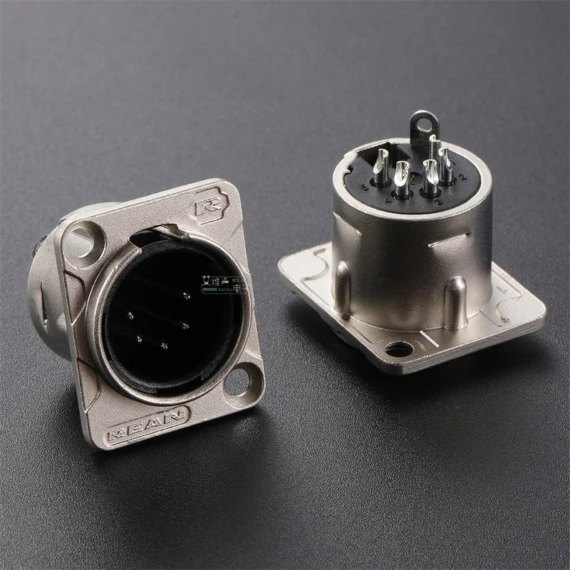 

REAN Metal XLR Cable Connector 3 Pin Gold Plating Male Female Audio Microphone Socket D-shape Module for 86 Panel