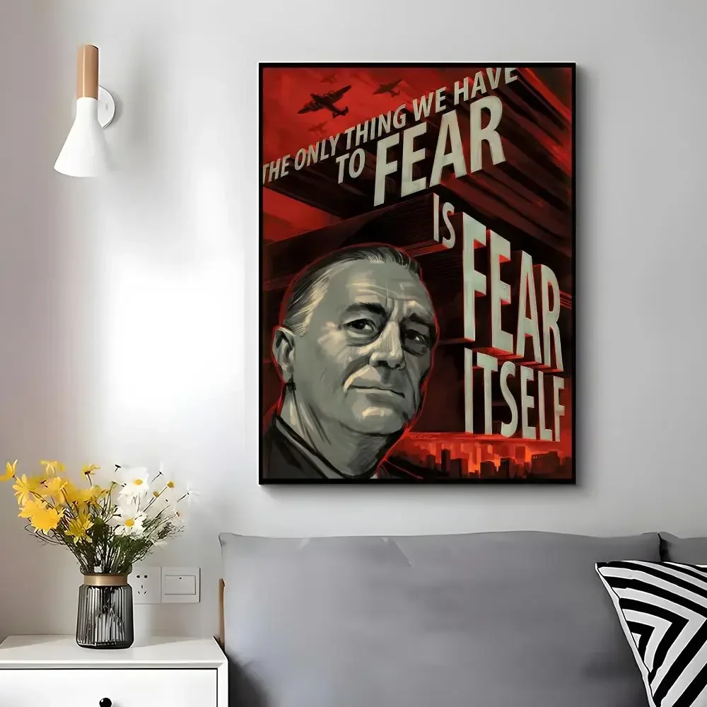 Historical Figure Politics Franklin D. Roosevelt Poster Wall Ornament Home Decor Young Decor Fans