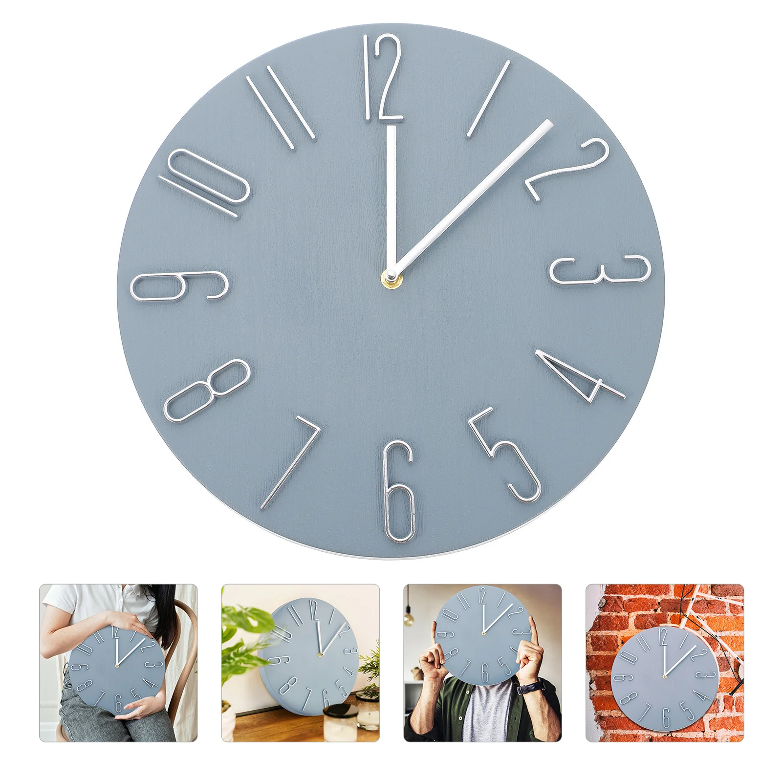 

Living Room Wall Clock Round Silent Non-Ticking Operated Modern Hanging Clock for Decor Wall Decor Clocks