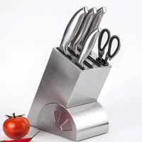 Thicken Stainless Steel Knife Holder Metal Chef Kitchen Knife Stand Multifunction Slicing Cleaver Storage Rack Organizer Tools