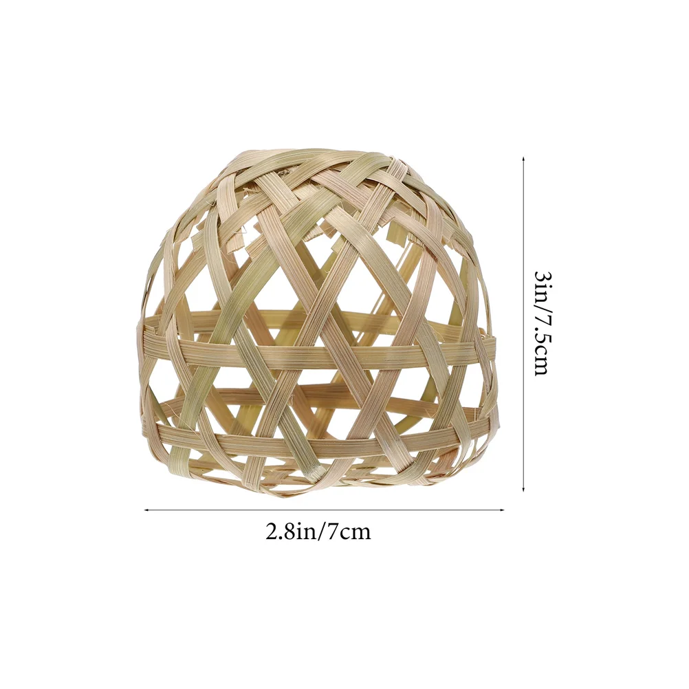 4Pcs Bamboo Lamp Shade Woven Pendant Light Cover Globe Chandelier Rattan Replacement Lampshades Lighting Accessories