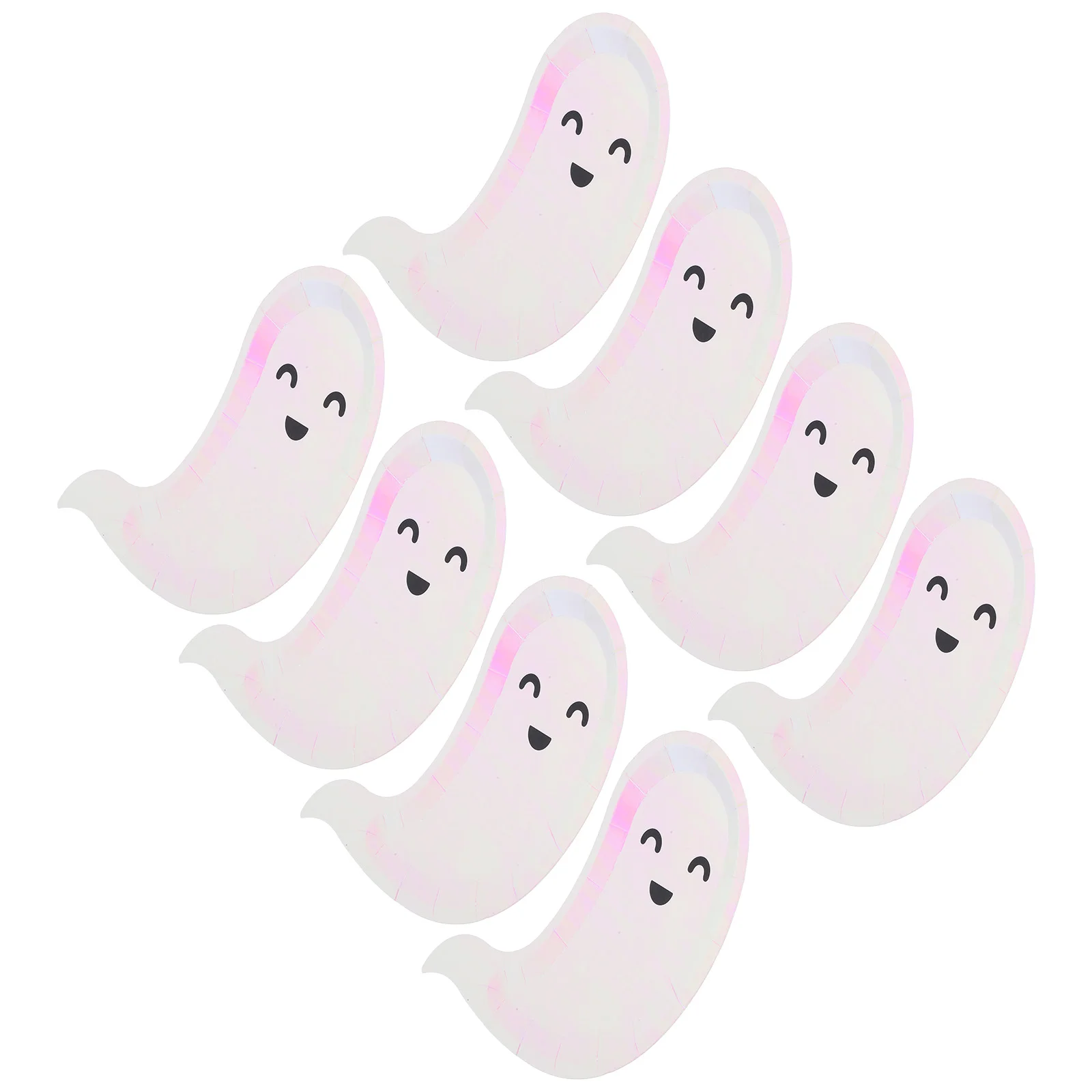 8 Pcs Ghost Plate Halloween Party Food Plates Tableware for Children Household Festival Fruit Cake Pan Adults Paper Shaped