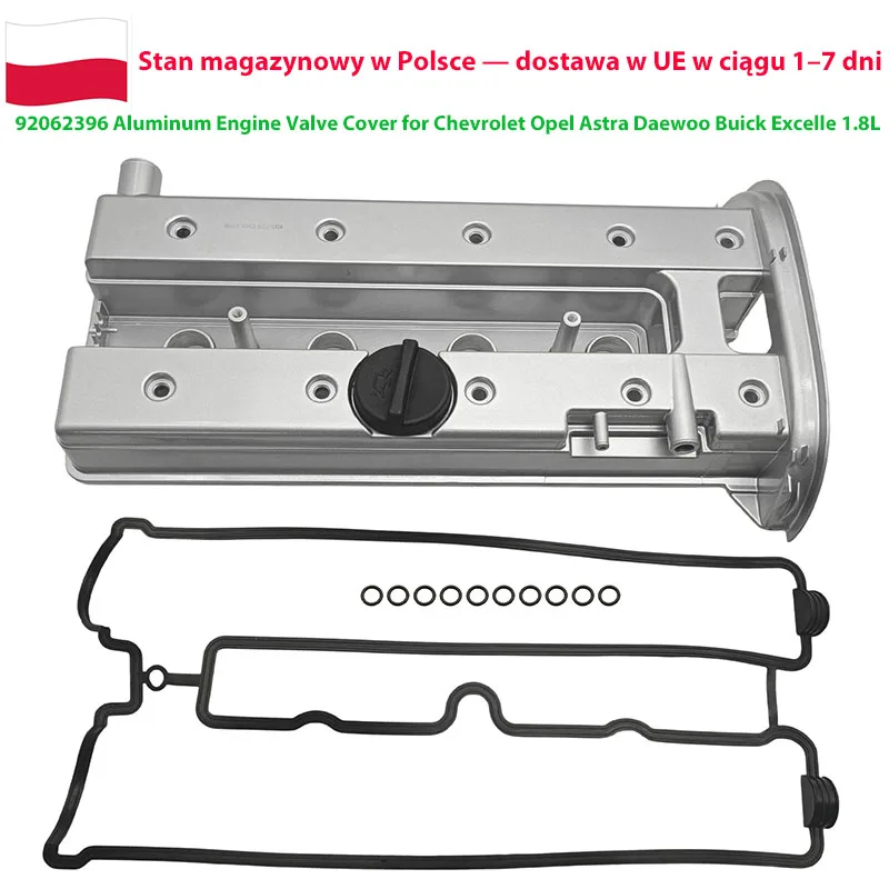 92062396 Aluminiowa pokrywa zaworów silnika do Chevy Opel Vectra Astra Daewoo Buick Excelle 1.8L Regal Pokrywa głowicy cylindrów 90501942