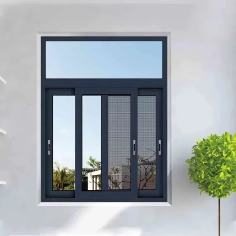 Customized Double Glazed Hurricane Proof Aluminum Window Frames Sliding Windows Outdoor Single Double Hung Window