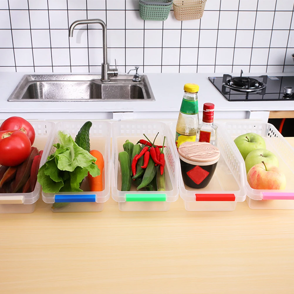 

8Pcs Durable Plastic Fridge Storage Bins Wide Opening Design Refrigerator Organizer Bins Flexible Stackable Storage Bins