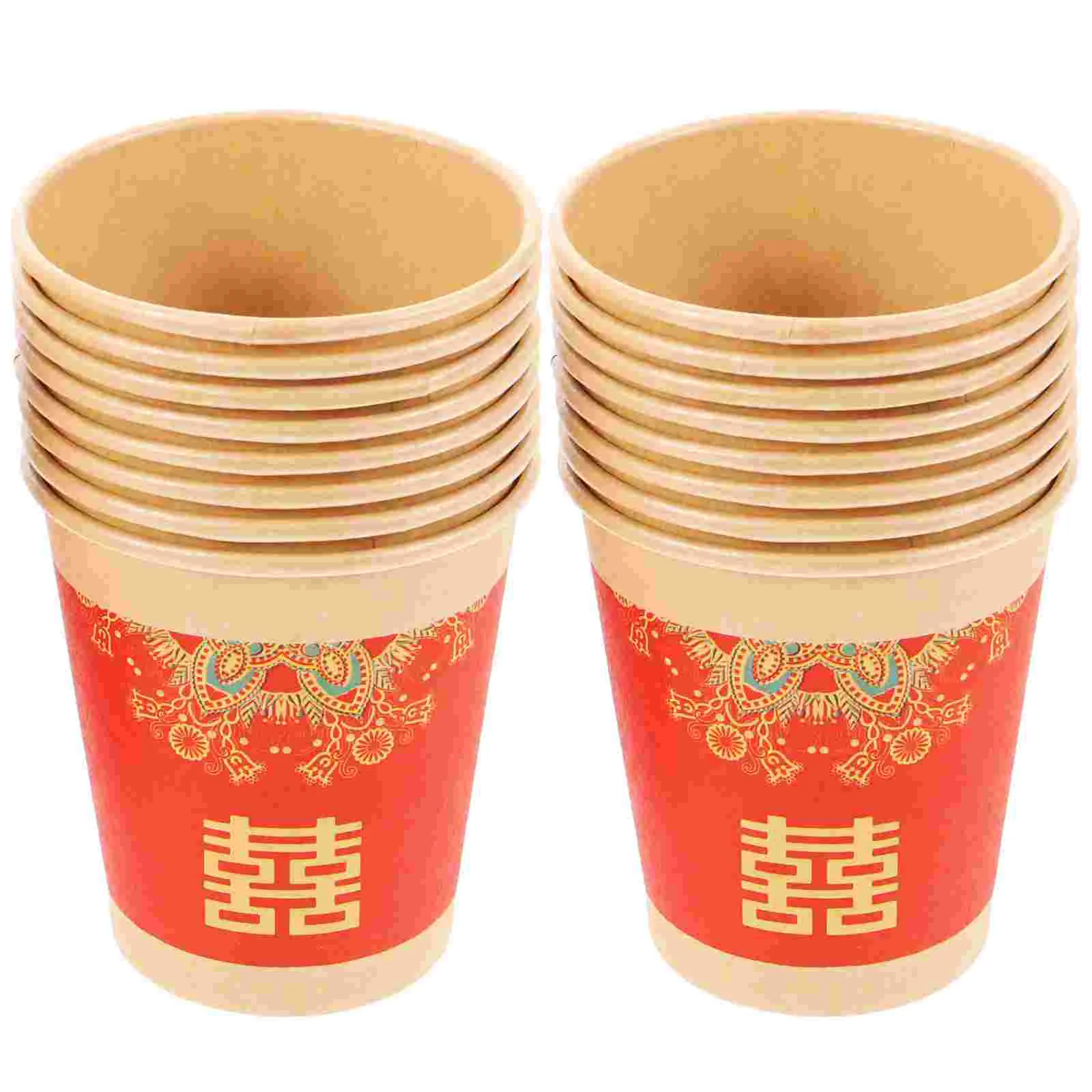 50 Pcs Coffee Mug Happy Paper Cup Single Time Cups Juice Dining Table Disposable Wedding Beverage White Banquet Serving