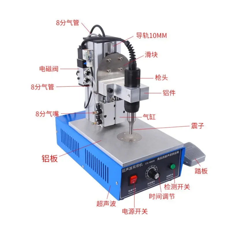 Ultrasonic spot welding machine Flat mask Ear belt spot welding machine N95 Ear belt machine
