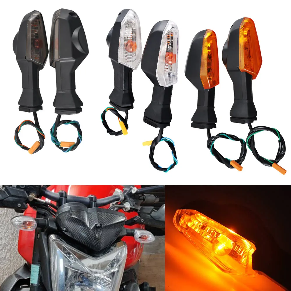 1 Pair Motorcycle Rear Flashing Indicator Lamp Turn Signal Light For Kawasaki Ninja 1000 650 300 250R ZX-6R Clignotants Moto Led