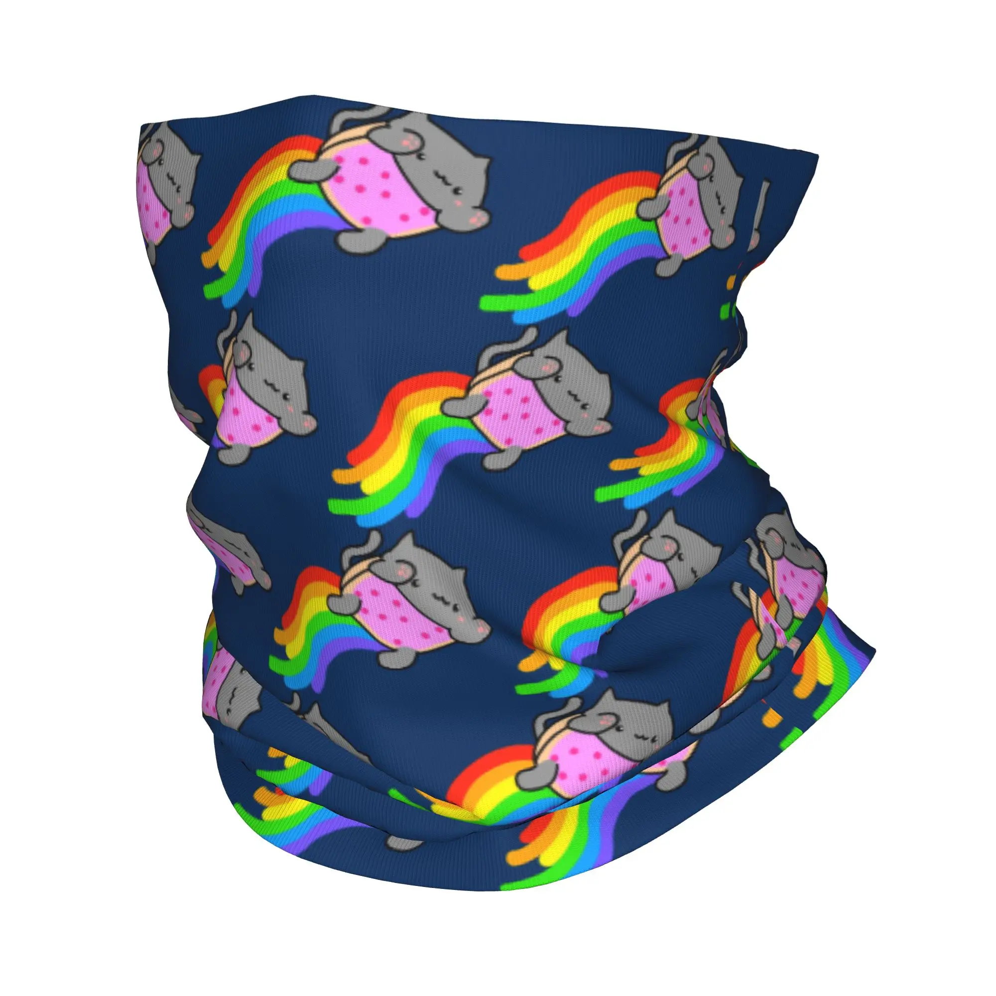 Bongo Cat Nyan Bandana Neck Cover Printed Face Scarf Multifunction Cycling Scarf Outdoor Sports For Men Women Adult All Season