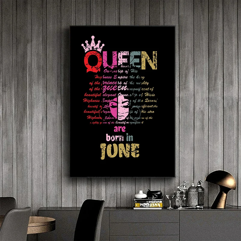 Queens month Poster Abstract Painting Art Queen Poster Canvas Printing Wall Art Decoration Hanging Picture For Home room Decor