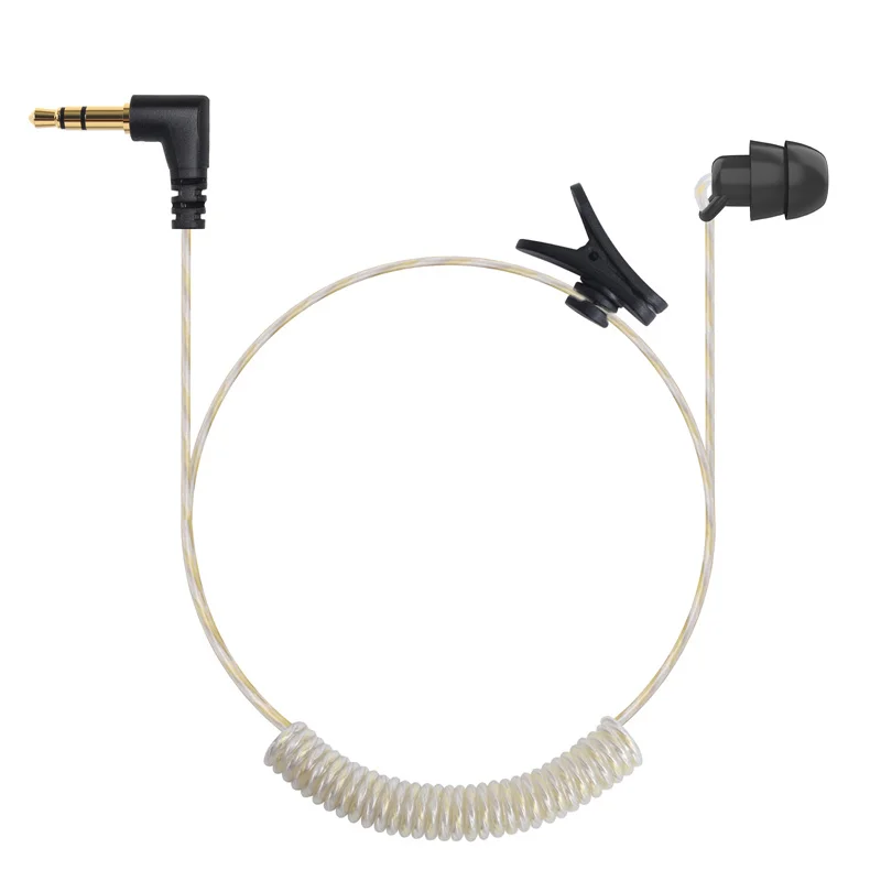 Covert Police Listen Only Earpiece, Tubeless Listen Only Earpiece, Black, 3.5mm for Law Enforcement and Military