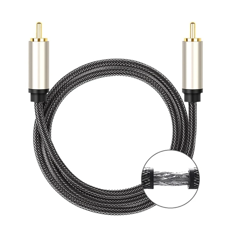 Digital Coaxial Cable RCA Male to RCA Male Subwoofer Cable Nylon Braided