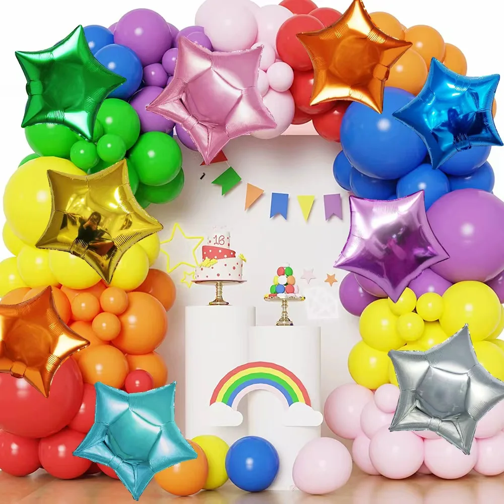 

Five-pointed Star Foil Balloon for Birthday Party Wedding Baby Shower Decorations DIY Arch Garland Mylar Balloon Supplies