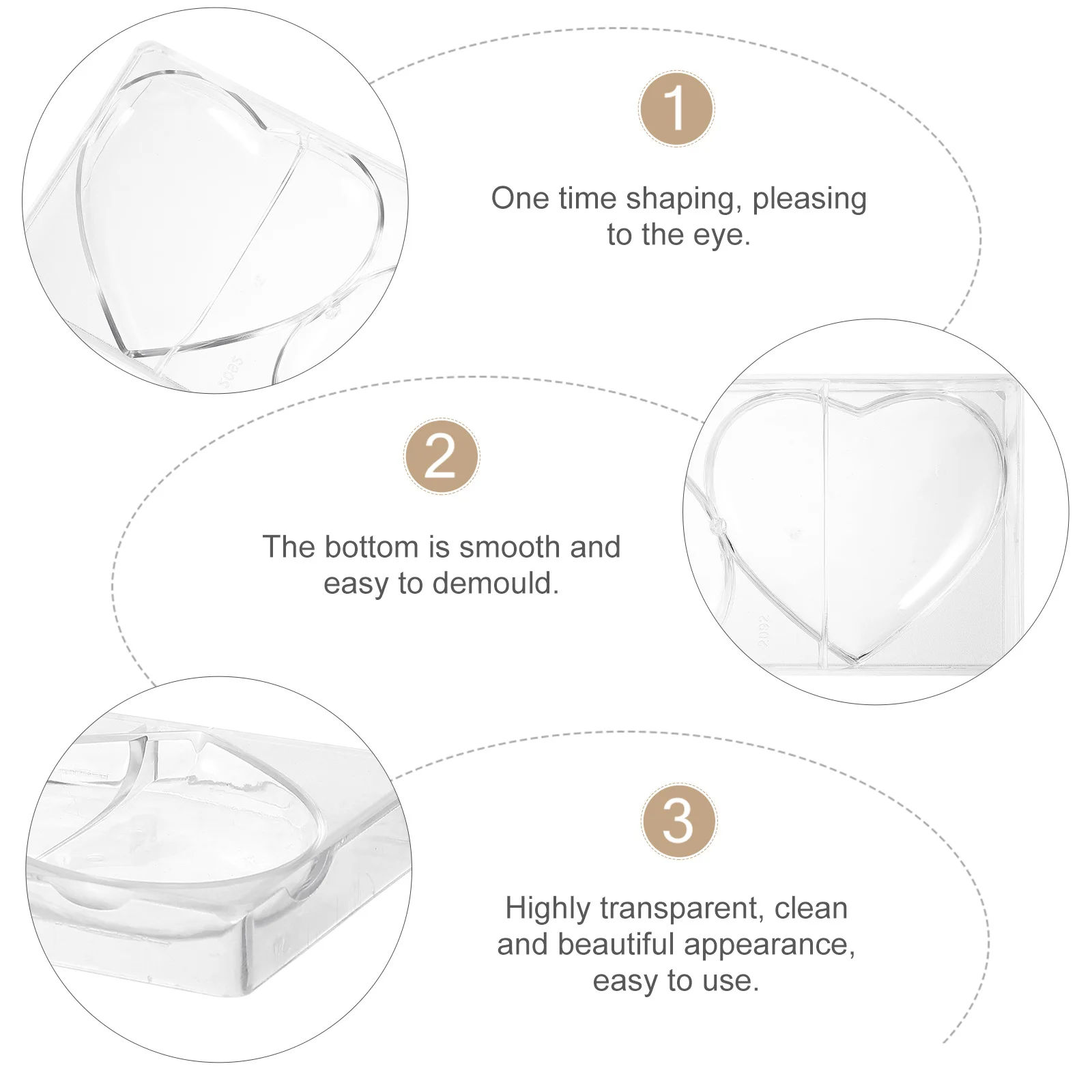 

1Pcs Heart Shape Chocolate Mould Transparent Plastic Romantic Valentine Gift Mold Creative Practical Baking Tool