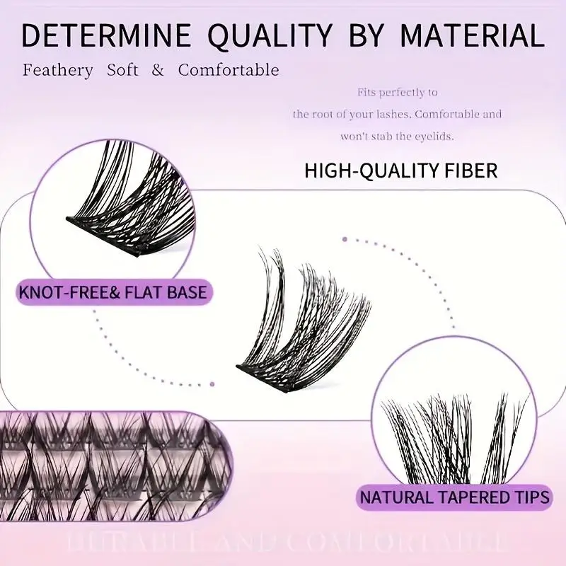 120PS D-URL Invisible Eyelash Bundle Kit Wispy Natural Eyelash Bundle Extension Kit DIY Eyelash Extension Kit D-URL 10-16MM