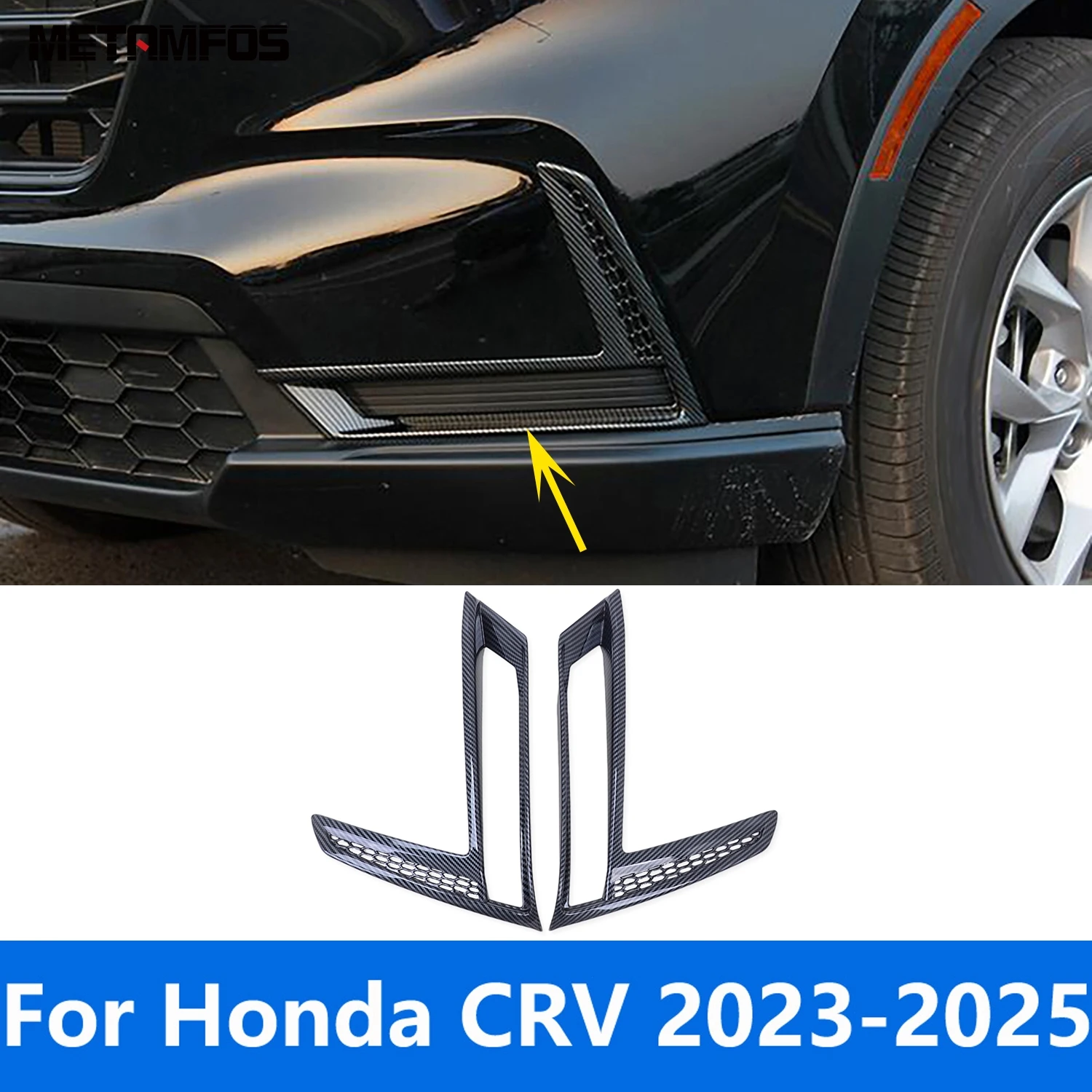 

For Honda CR-V CRV 2023 2024 2025 Carbon Fiber Front Fog Light Lamp Cover Trim Foglamp Eyelid Eyebrow Accessories Car Styling