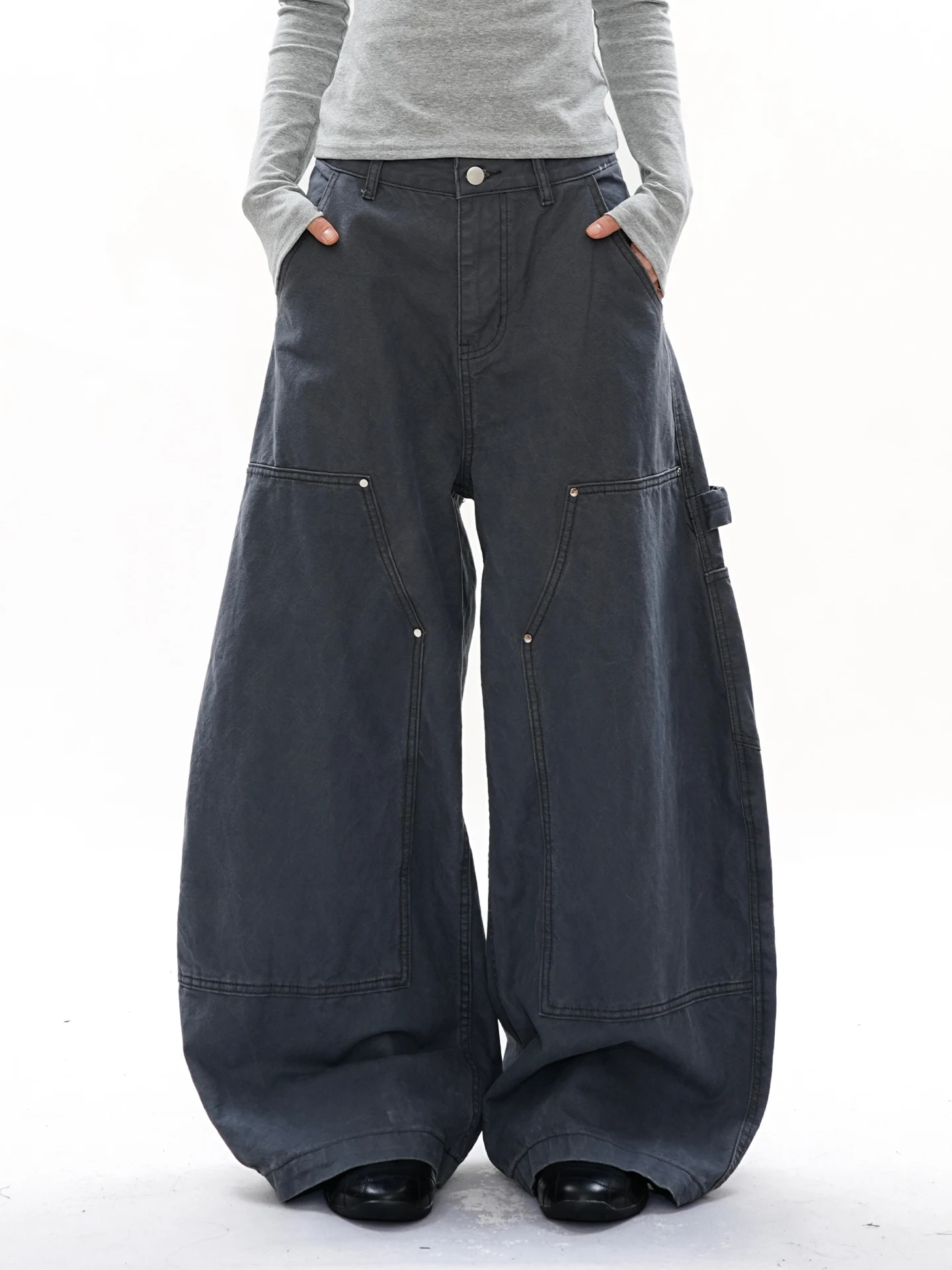 

Винтажные прямые повседневные брюки S3T5, свободные широкие брюки в американском стиле для мужчин и женщин