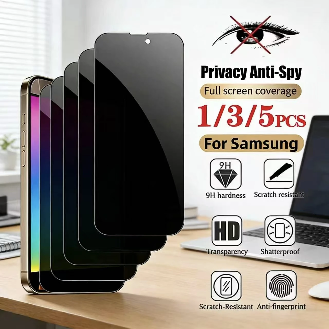 1-5pcs Privacy Screen Protectors For Samsung A71 A72 A73 A26 A25 A36 A35 A33 A05S A56 5G A55 A54 A57 A16 A17 A15 A14 A13 A12