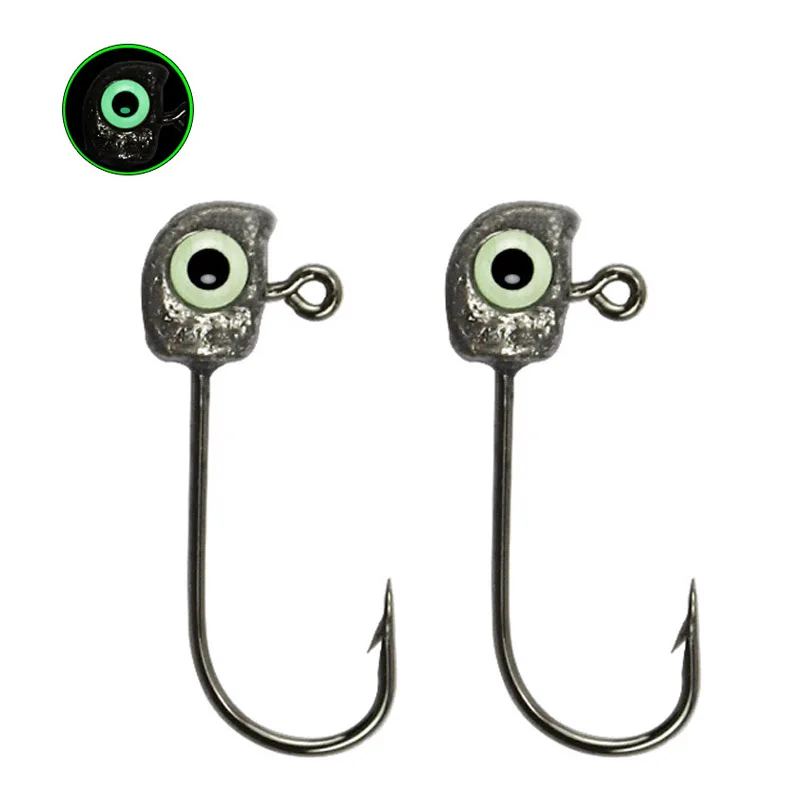 

Fish Eye Swimbait Jig Heads Fishing Hooks 50pcs Luminous Hooks Fishing Lure Supplies Crappie Bass Trout 1/32 1/16 oz