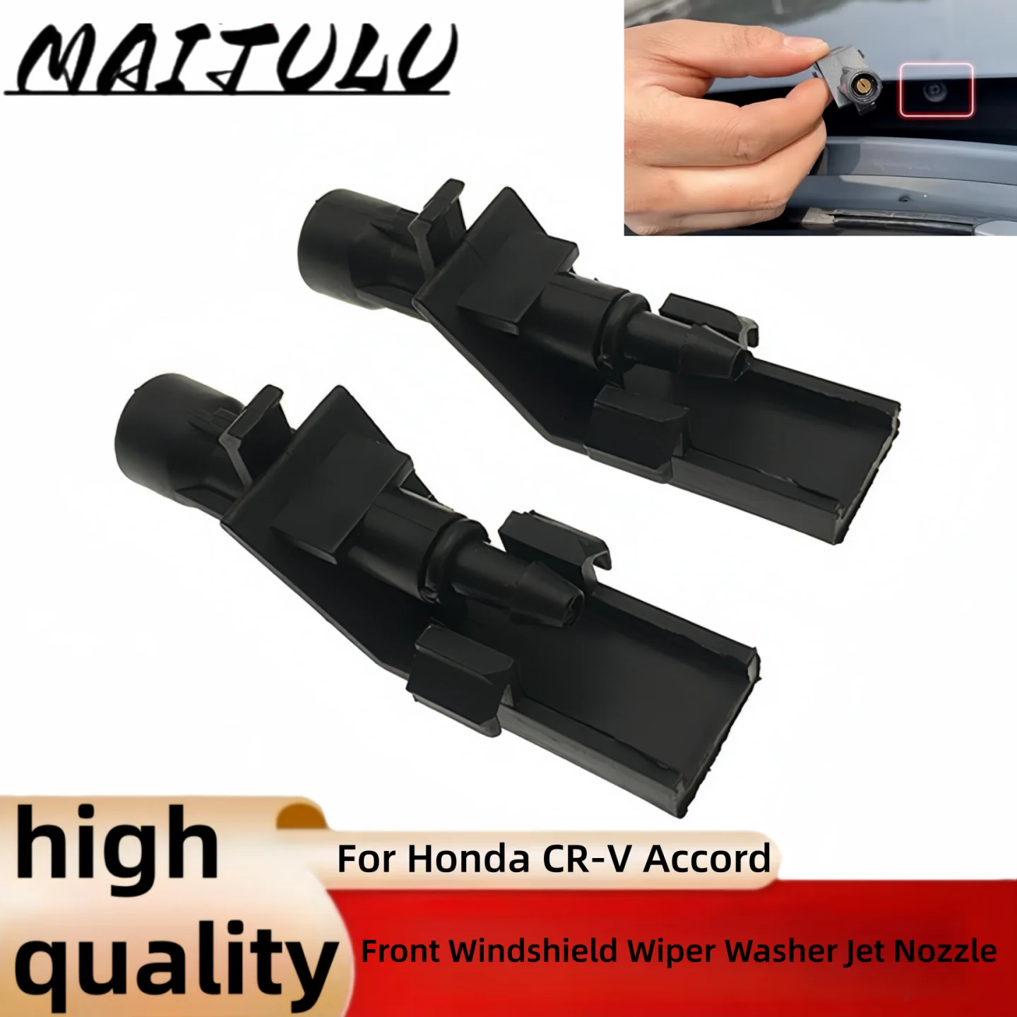 2Pcs Front Windshield Wiper Washer Jet Nozzle For Honda 2012-2016 CR-V 2008-2012 Accord # 76810TA0A01