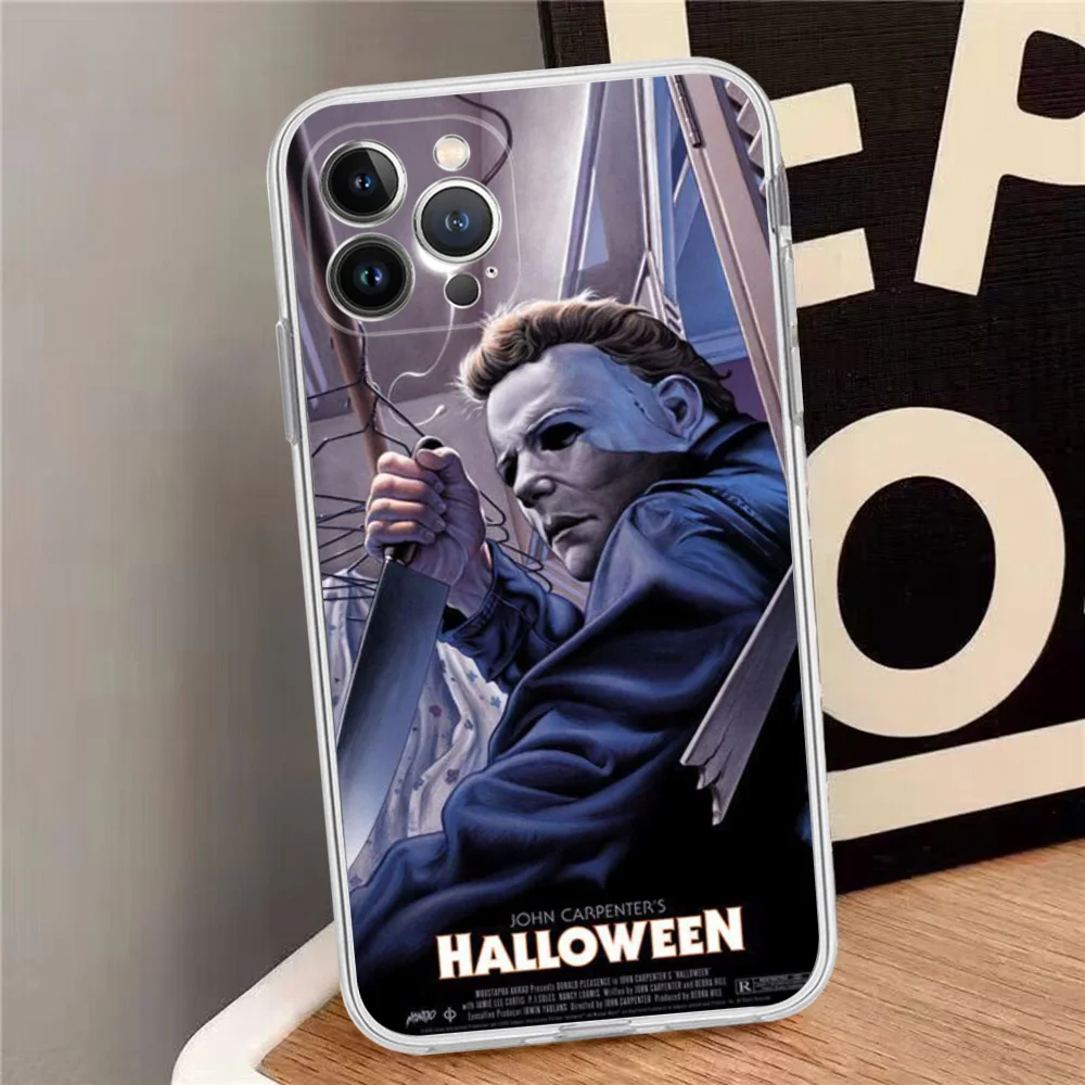 M-Michaels-M-Myers Horror Halloween Movie Phone Case Silicone Soft For Iphone 15 14 13 Pro Mini XS MAX 8 7 6 Plus X XS XR Cover