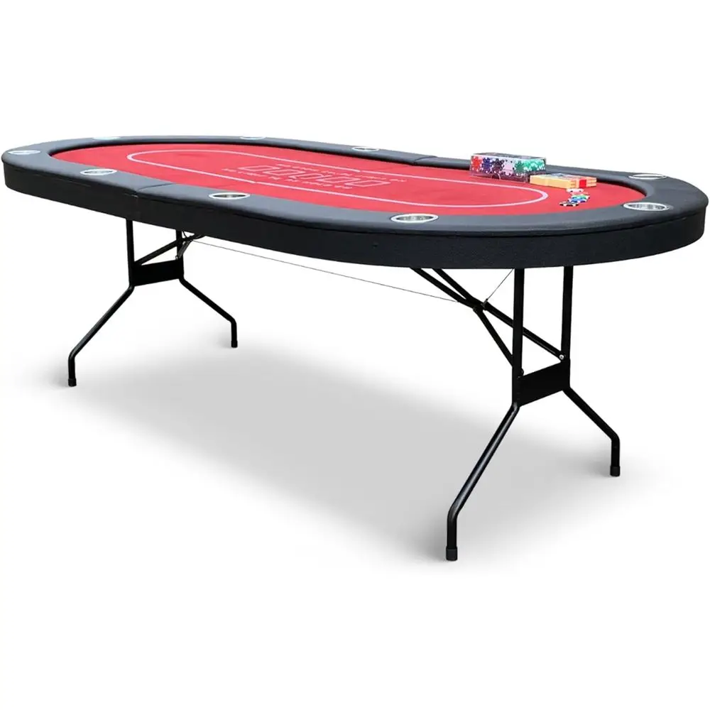 

Стол для покера Texas Holdem oStreet – Стол для быстрого покера на 10 игроков с мягким покрытием Buryelt – В комплекте с фишками и набором глиняных чипов