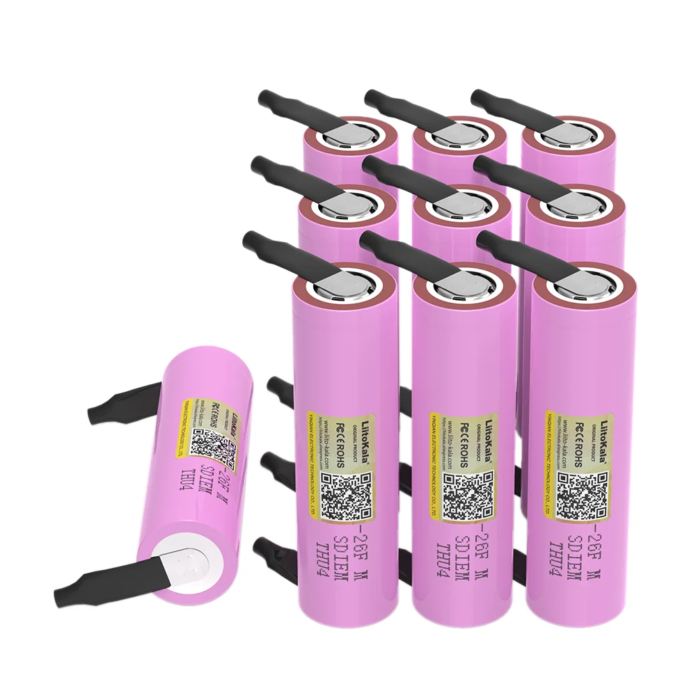 LiitoKala 3.7V 2600mAh 18650 Battery ICR18650 26FM Lithium Lon Battery Replacement External Battery