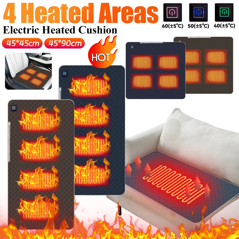 

4/6/7 зон, подушка с электрическим подогревом, 3 уровня нагрева, стул для кемпинга, коврик с подогревом, водонепроницаемый USB-нагревательный матрас для дивана, автомобильного кресла