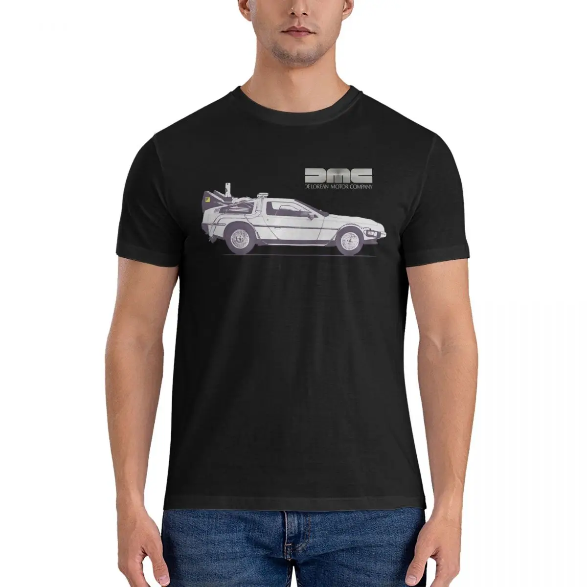 Delorean Motor Company Men T Shirt Delorean Novelty Tees Short Sleeve Crewneck T-Shirts Cotton Graphic Printed Tops