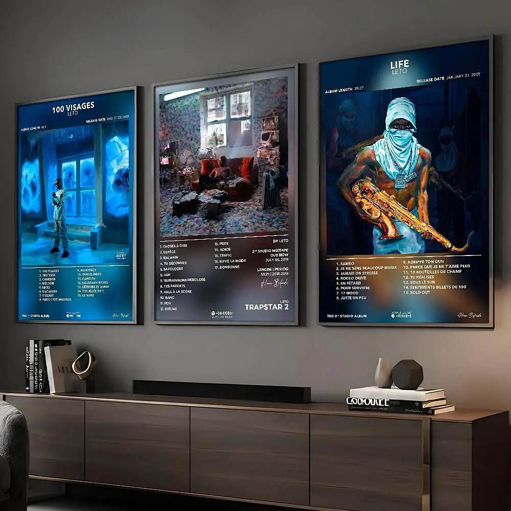 Rapper Leto Poster, klebriger Wandkunstdruck, wasserdicht, für Zuhause, Wohnzimmer, Schlafzimmer, Bar, ästhetisches Dekor