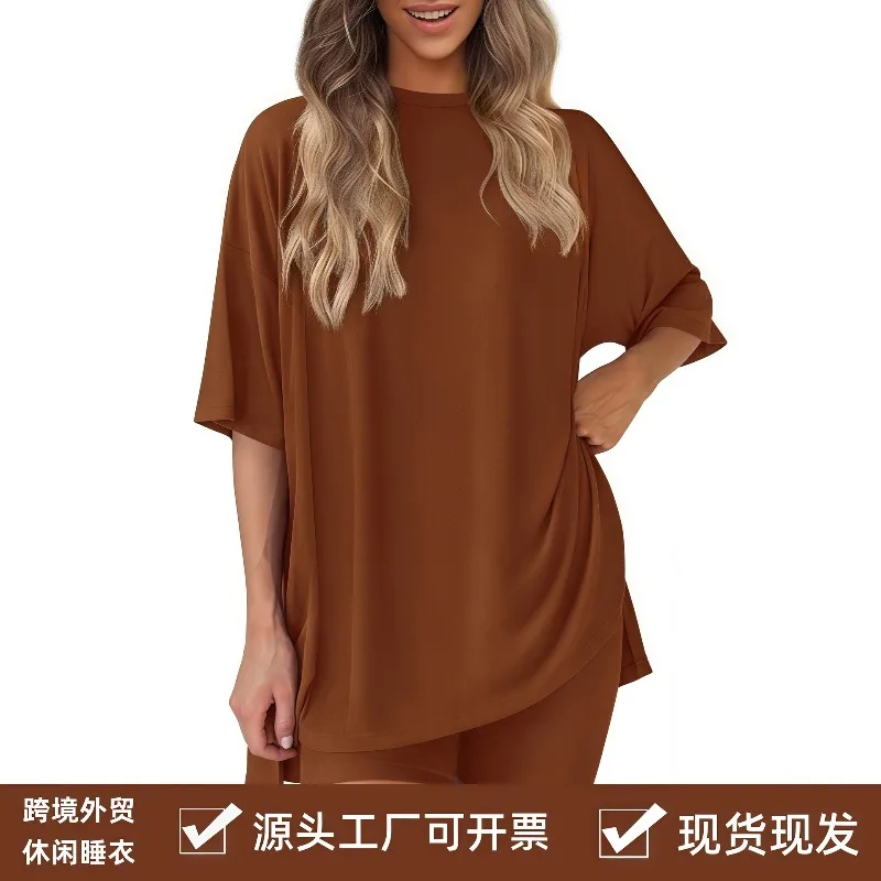 

2026 Summer New Women's Casual Loose Pajamas Homewear Solid Colors Inspired By European and American Fashion Trends Outerwear