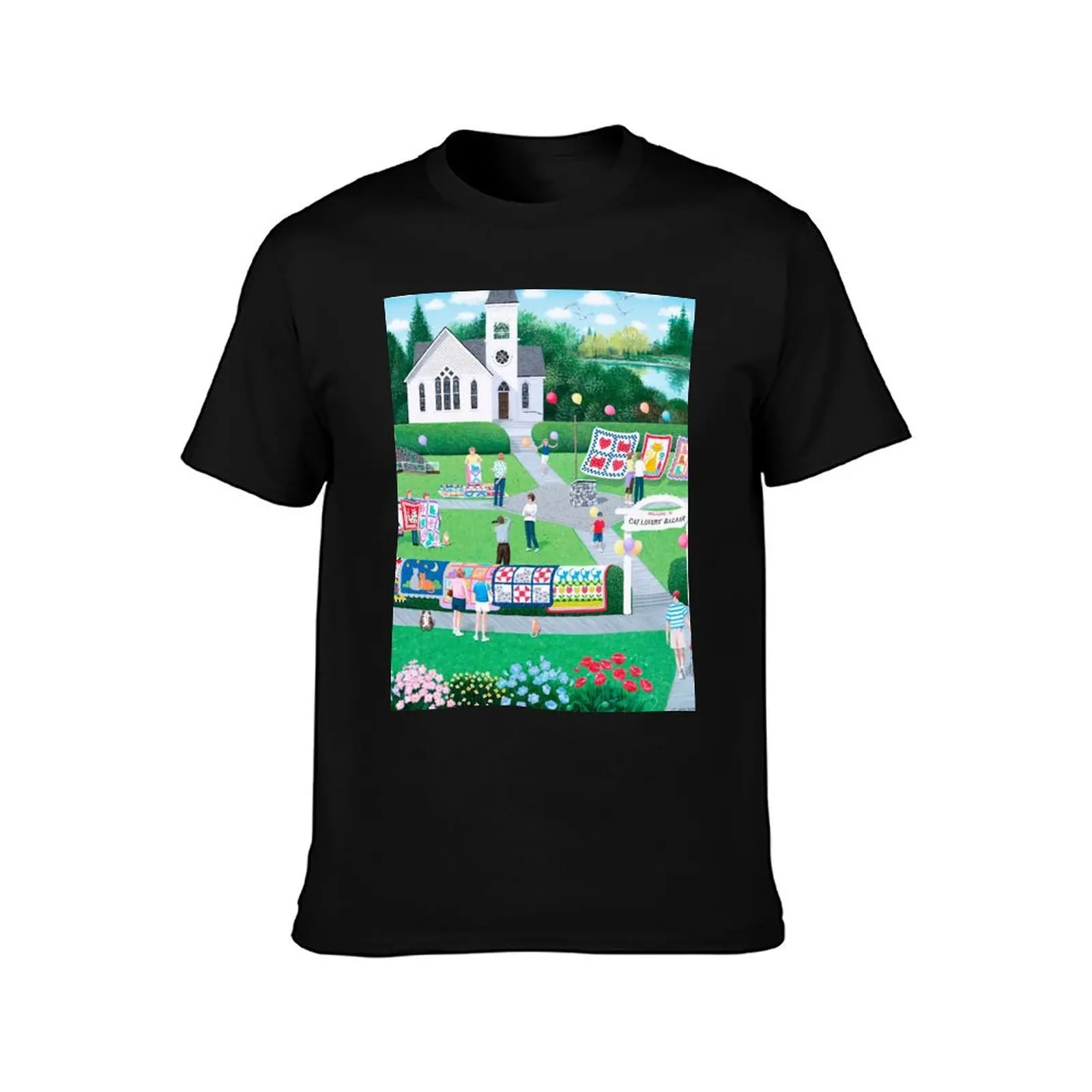 Cat Lovers Bazaar T-Shirt Simple Casual Short Sleeve Tee T-Shirt