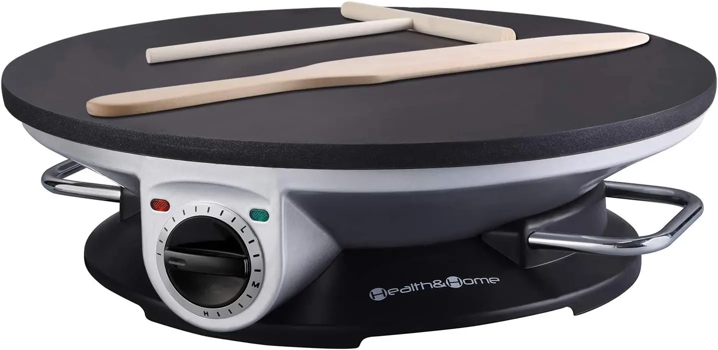 

13 Inch Non-Stick Crepe Maker with Temperature Control and Indicator Lights for Quick Pancakes