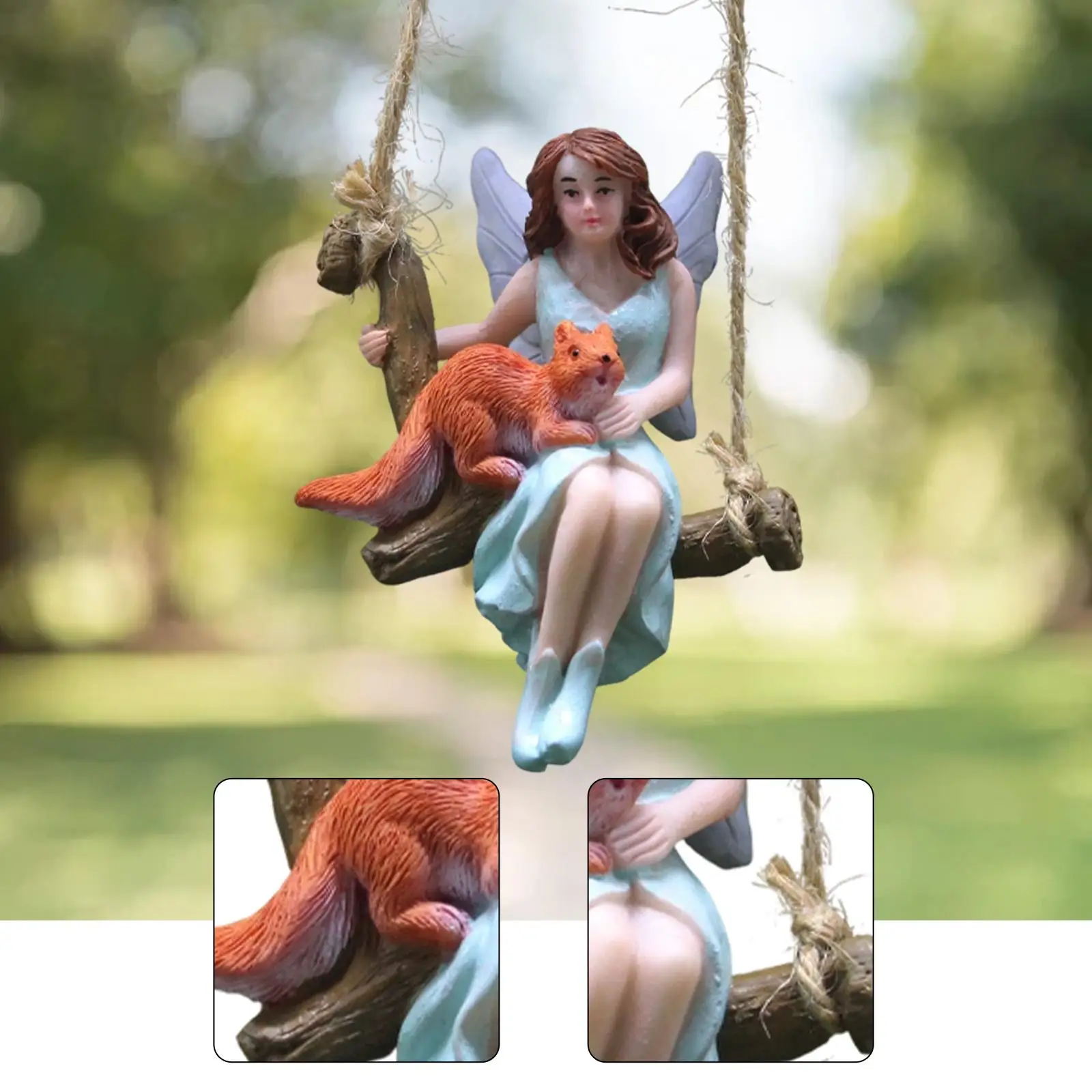 Hanging Fairy Garden Statue Resin Sculpture Dollhouse Decoration Miniature