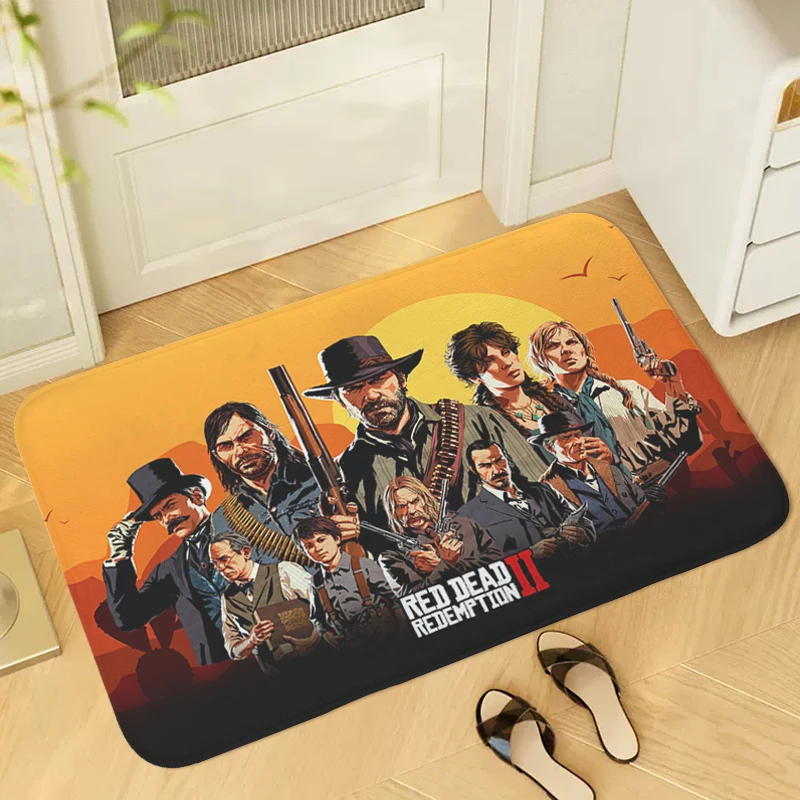 

Door Mat Red D-Dead R-Redemption 2 Carpet Entrance of House Living Room Kitchen Bathroom Rug Slip-resistant Home Decor Items