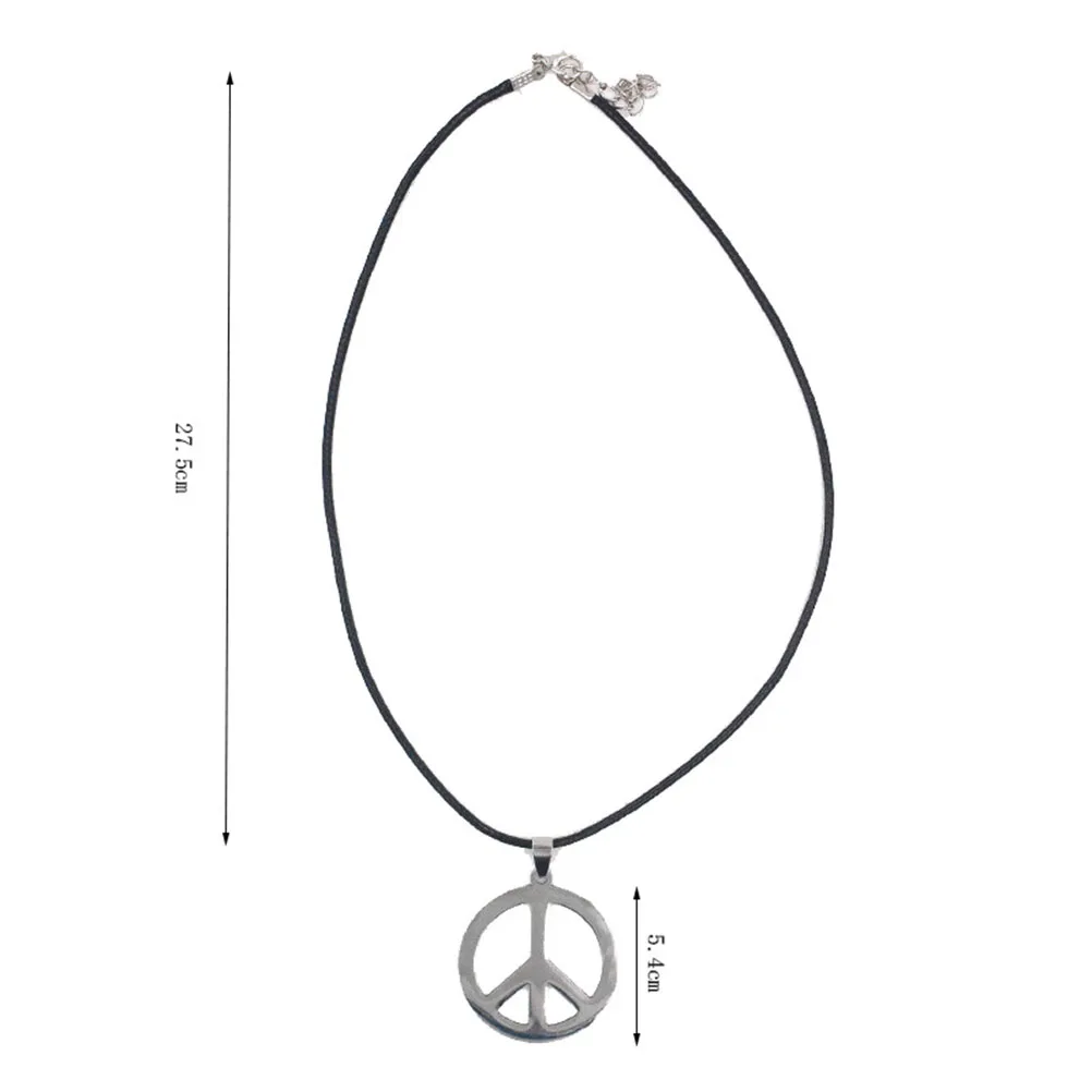 

3pcs Peace Symbol Necklace Glasses Set Colorful Pendant Eyeglass Jewelry Sign Decor Durable Fashion Accessories